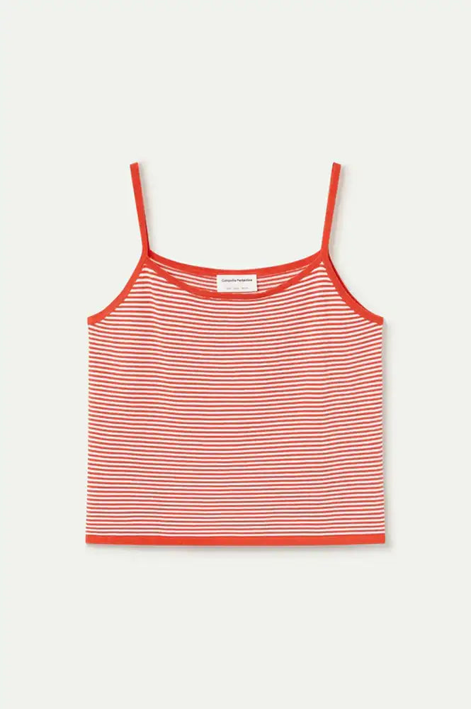 Compania Fantastica White & Red Striped Vest