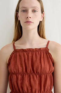 Diarte Encina Wrinkle Brick Dress - The Mercantile London
