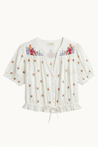 M.A.B.E Harlie Floral Ecru Blouse - The Mercantile London