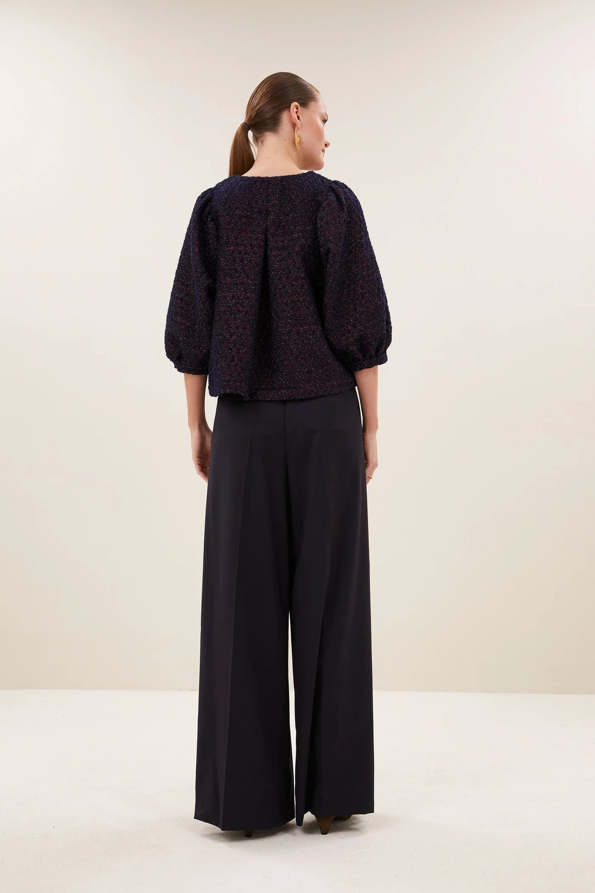 By-Bar Mauri Diamond Check Sparkle Blouse