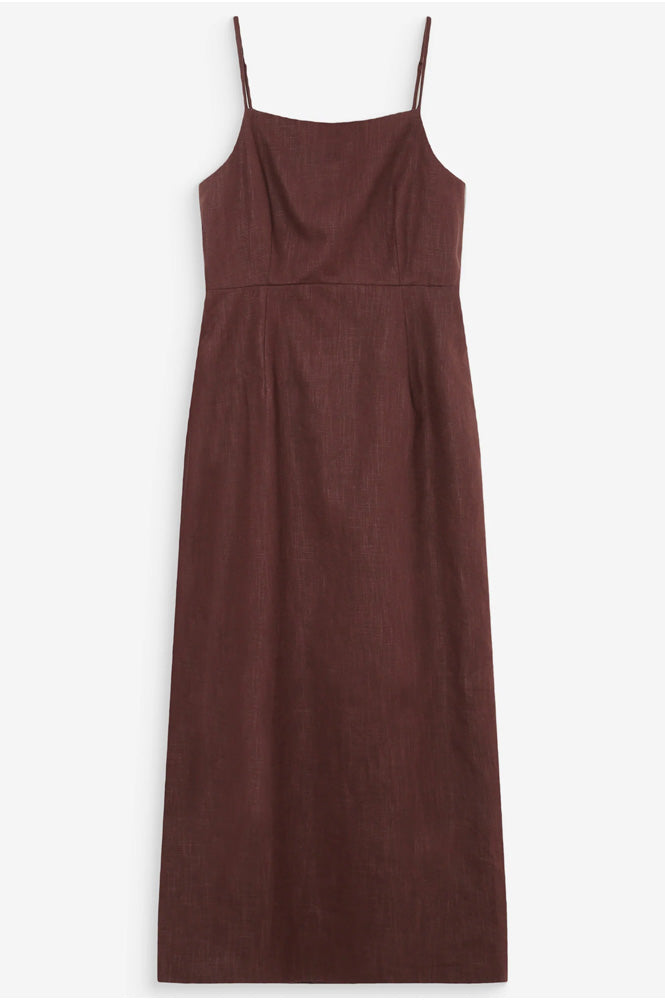 Grace & Mila Veranys Chocolate Linen Dress - The Mercantile London