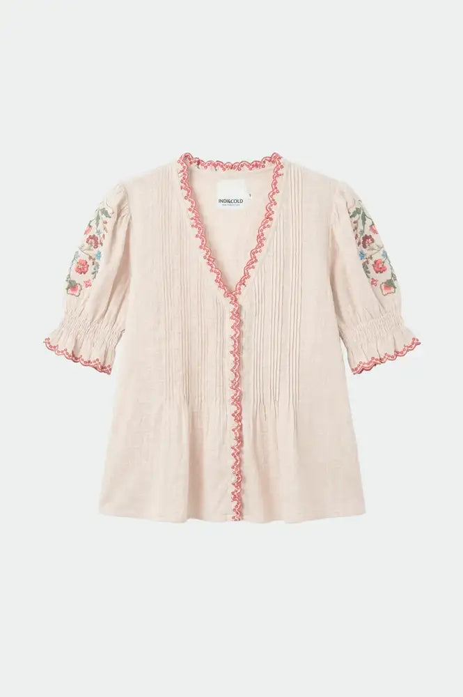 Indi & Cold Stone Cross Stitch Embroidered Shirt