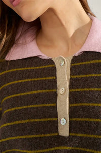 Numph Lucinda Black Coffee Stripe Jumper