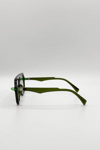 AFA Collective Bold Navigator Green Sunglasses
