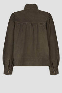 Second Female Zonie Black Olive Suede Jacket