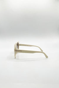 AFA Collective Oversized Bold Round Cream Sunglasses
