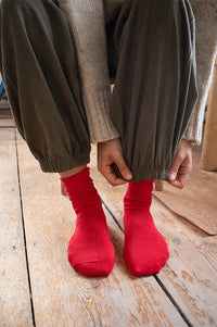 Pairs Postbox Red Merino Socks - The Mercantile London