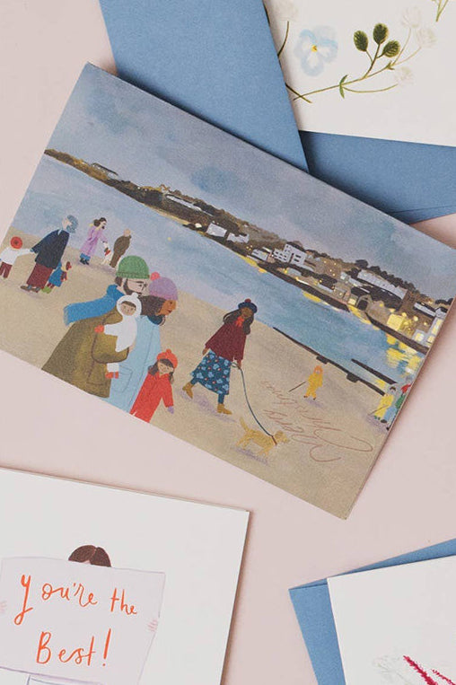 Peggy & Kate Coastal Christmas Walk Card - The Mercantile London