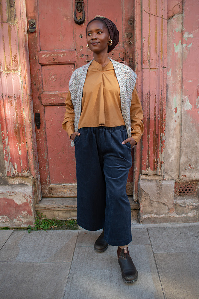 Beaumont Organic Evora Navy Night Sky Corduroy Trousers - The Mercantile London