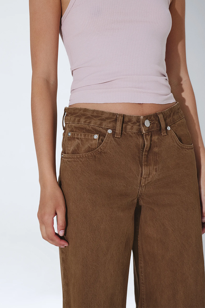 Dr Denim Rhue Low Wide Washed Teak - The Mercantile London