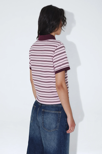 Dr Denim Jade Polo Pink Stripe - The Mercantile London