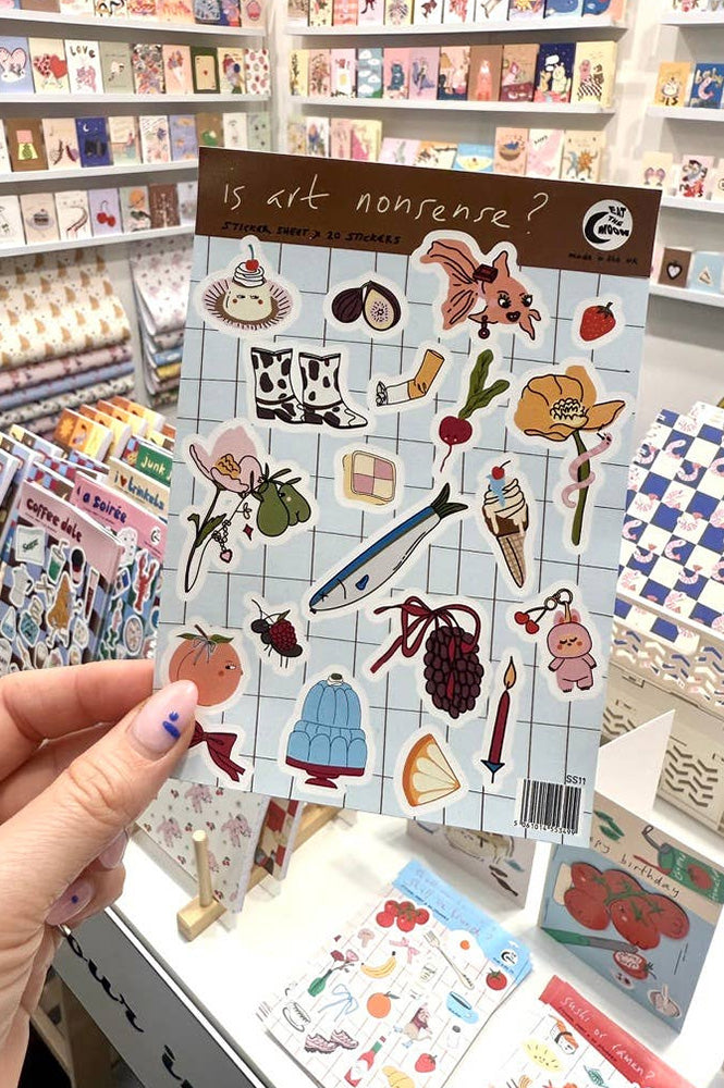 Eat The Moon Is Art Nonsense Mini Sticker Sheet - The Mercantile London