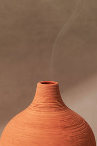 Lit By Drew Textured Terracotta Candle Moroccan Amber + Orris Root - The Mercantile London