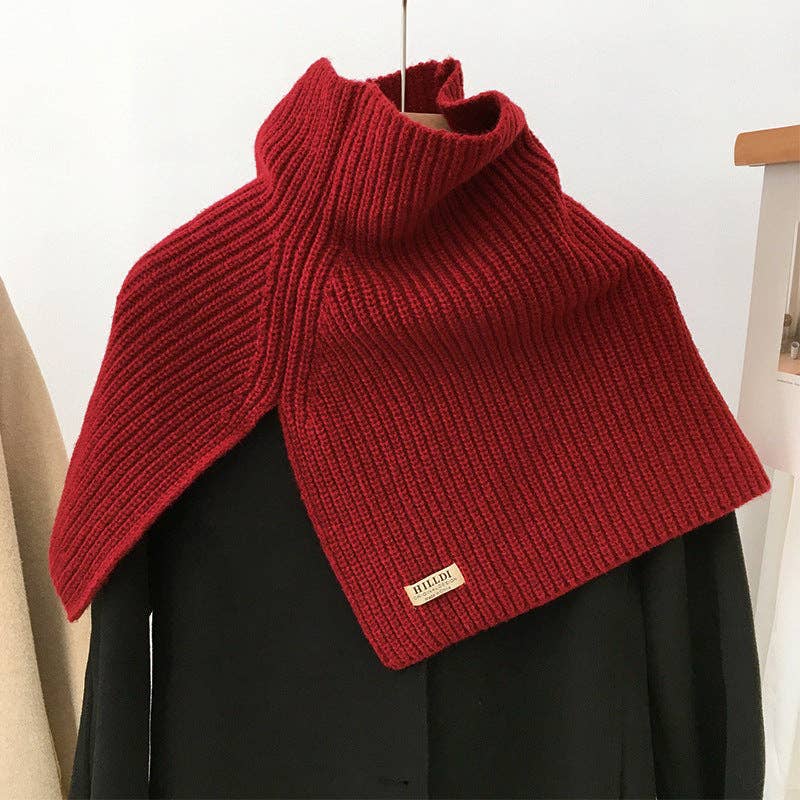 Mercantile Red Pullover Knitted Collar