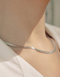 Silver Snake Chain Choker Necklace, Waterproof - The Mercantile London