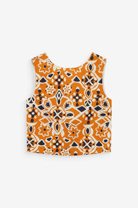 Grace & Mila Venise Cognac Printed Top - The Mercantile London