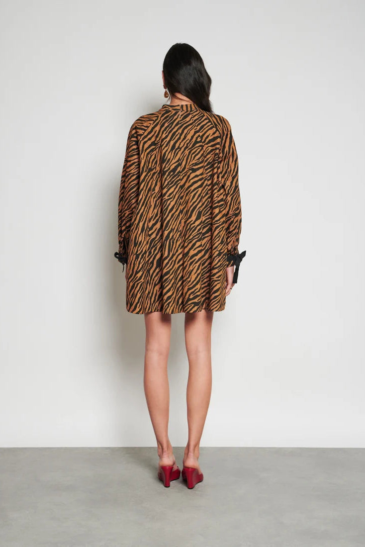 Ghospell Suzu Zebra Tan Mini Dress
