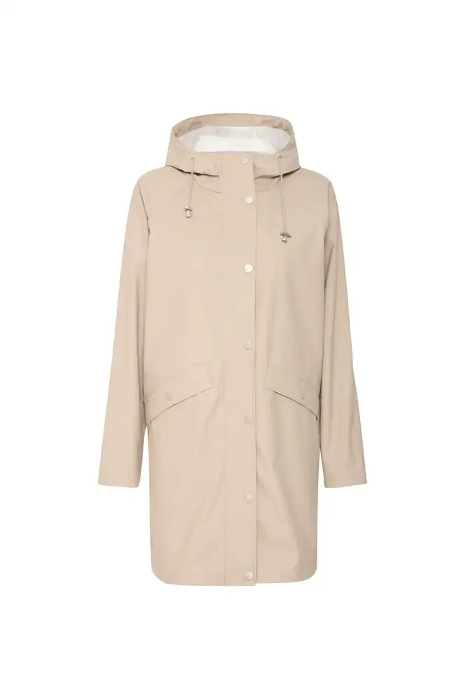 ICHI Tazi Doeskin Beige Raincoat