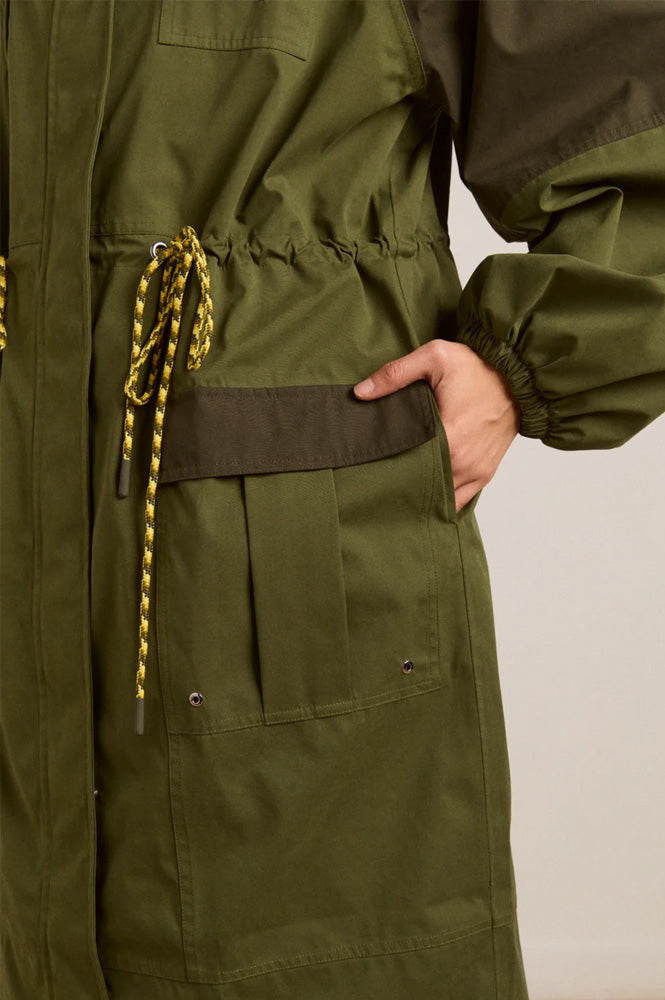 Damson Madder Logan Forest Waterproof Long Raincoat - The Mercantile London
