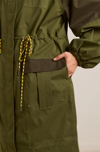 Damson Madder Logan Forest Waterproof Long Raincoat - The Mercantile London