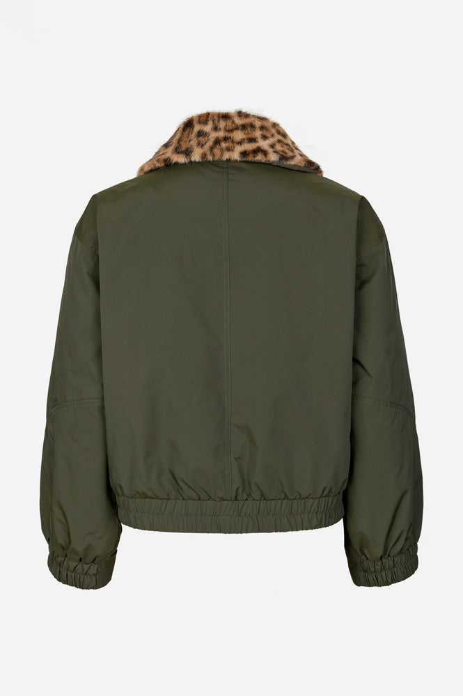 Baum Und Pferdgarten Bronte Green Leopard Bomber Jacket - The Mercantile London