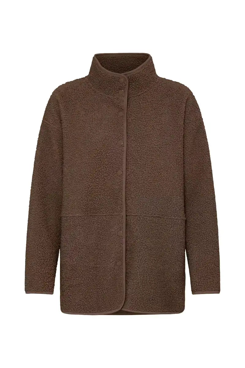 Fransa Gwynne Rain Drum Brown Sherpa Jacket