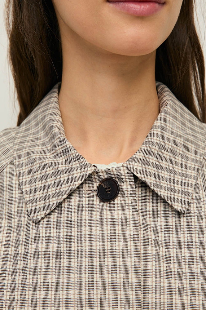 Yerse Check Water Repellent Trench Coat - The Mercantile London