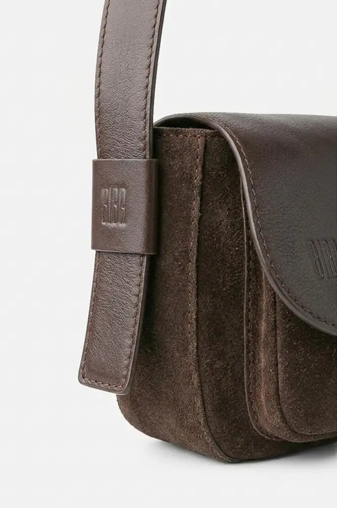 Biba Blunt Brown Leather & Suede Crossbody Bag