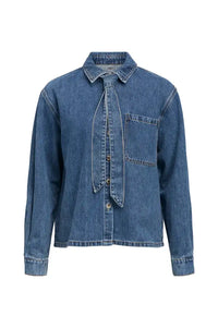 Object Bow Medium Blue Denim Shirt