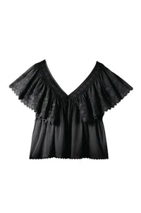 Faune Camelia Black Top - The Mercantile London