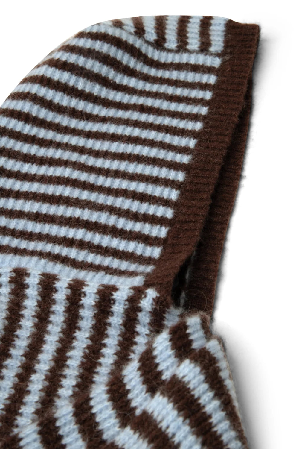 Damson Madder Blue & Choc Stripe Tie Front Hood