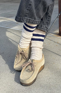 Le Bon Shoppe Varsity Oatmeal Cottage Socks - The Mercantile London