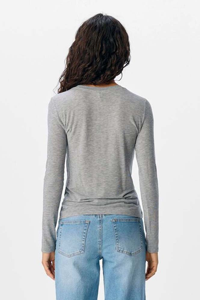 Object Zofia Grey Long Sleeve Top - The Mercantile London
