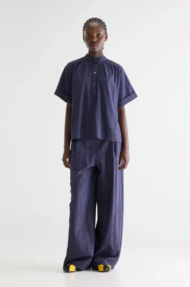 Bellerose Pear Navy Striped Shirt - The Mercantile London