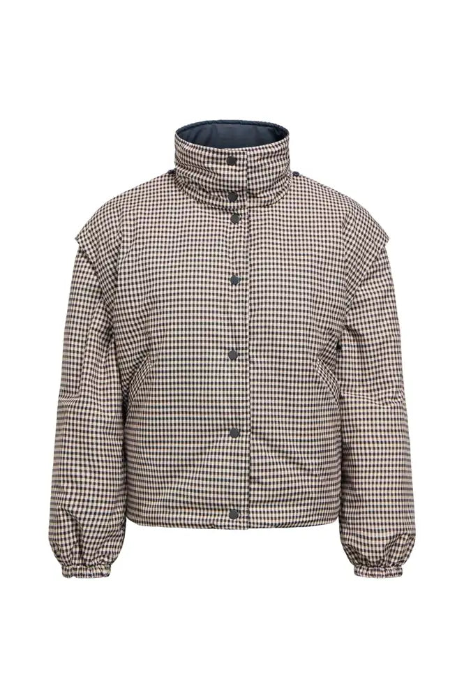 Object Timia Reversible Macadamia Check & Raven Puffer Jacket