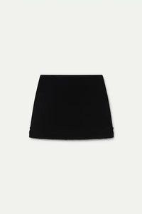 Compania Fantastica Black Velvet Short Skirt