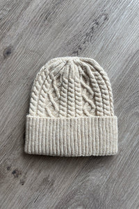 ICHI Lucy Oatmeal Knitted Hat - The Mercantile London
