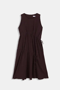 Rita Row Lovie Brown Asymmetric Gathered Dress - The Mercantile London