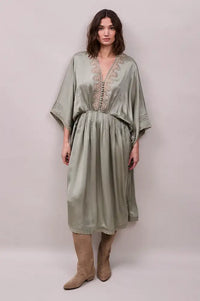 Faune Honeysuckle Sage Dress - The Mercantile London