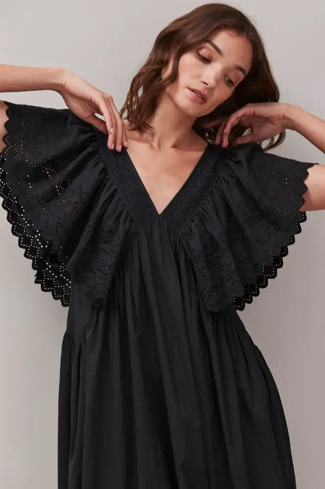 Faune Camelia Black Dress - The Mercantile London