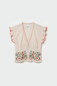 Indi & Cold Stone Cross Stitch Embroidered Top