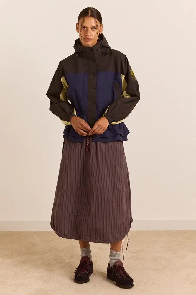 Damson Madder Lainey Merlot Stripe Midi Skirt