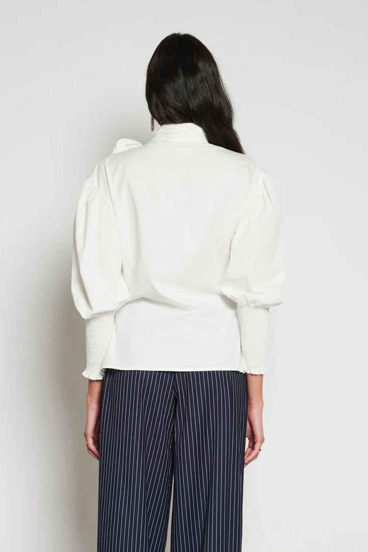 Ghospell Vittoria White Bow Blouse