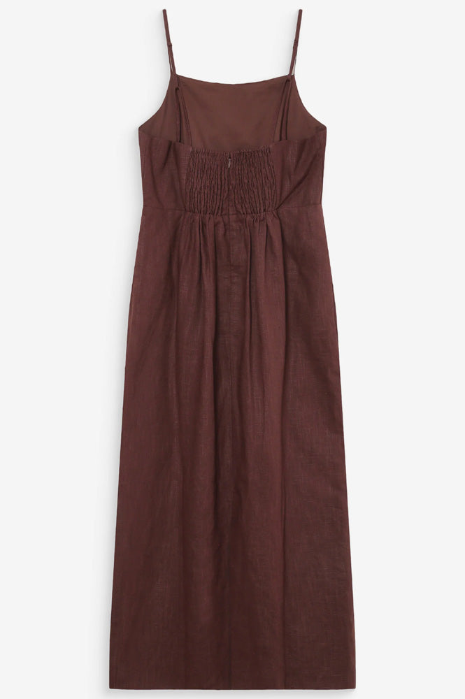 Grace & Mila Veranys Chocolate Linen Dress - The Mercantile London