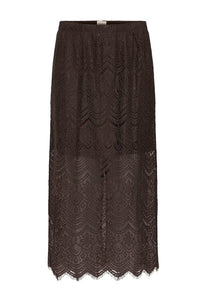 Fransa Caty Chocolate Lace Skirt - The Mercantile London