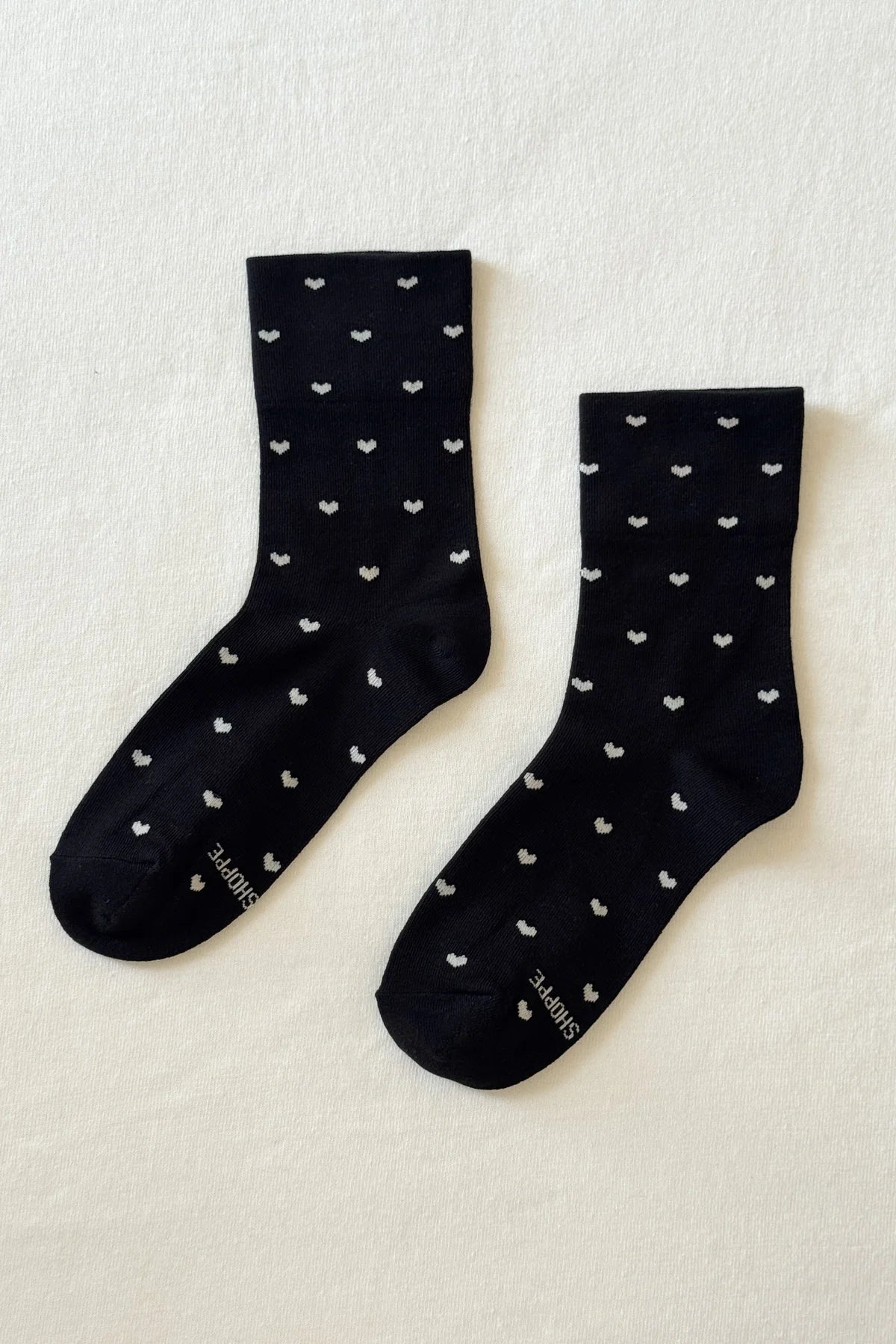 Le Bon Shoppe Black & Cream Heart Sneaker Socks