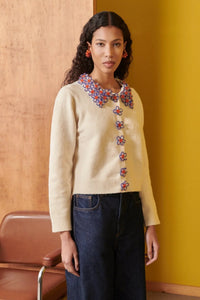 Celia B Bloom White Cardigan