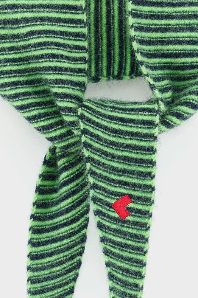 Bellerose Dusol Navy & Green Striped Triangle Scarf