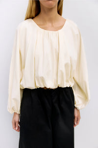 Mod Ref Jenna Cream Long Sleeve Bubble Top