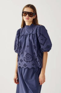 Noella Marilyn Dusty Blue Blouse - The Mercantile London